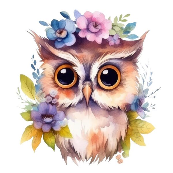 Heat transfers Iron on stickers  owl 32 for Tshirts Iron on Decal Patches Stickers Clothes Hat Pillows DIY Crafts