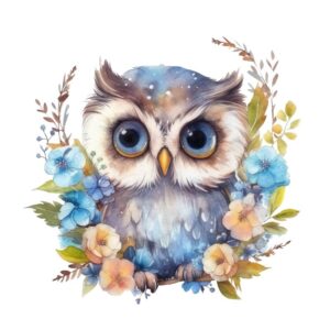 Heat transfers Iron on stickers  owl 33 for Tshirts Iron on Decal Patches Stickers Clothes Hat Pillows DIY Crafts