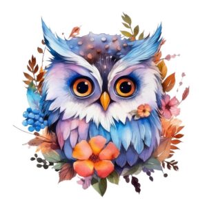 Heat transfers Iron on stickers  owl 34 for Tshirts Iron on Decal Patches Stickers Clothes Hat Pillows DIY Crafts
