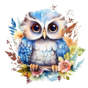 Heat transfers Iron on stickers  owl 36 for Tshirts Iron on Decal Patches Stickers Clothes Hat Pillows DIY Crafts