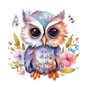 Heat transfers Iron on stickers  owl 37 for Tshirts Iron on Decal Patches Stickers Clothes Hat Pillows DIY Crafts