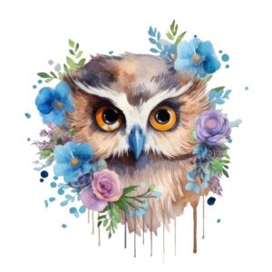 Heat transfers Iron on stickers  owl 38 for Tshirts Iron on Decal Patches Stickers Clothes Hat Pillows DIY Crafts
