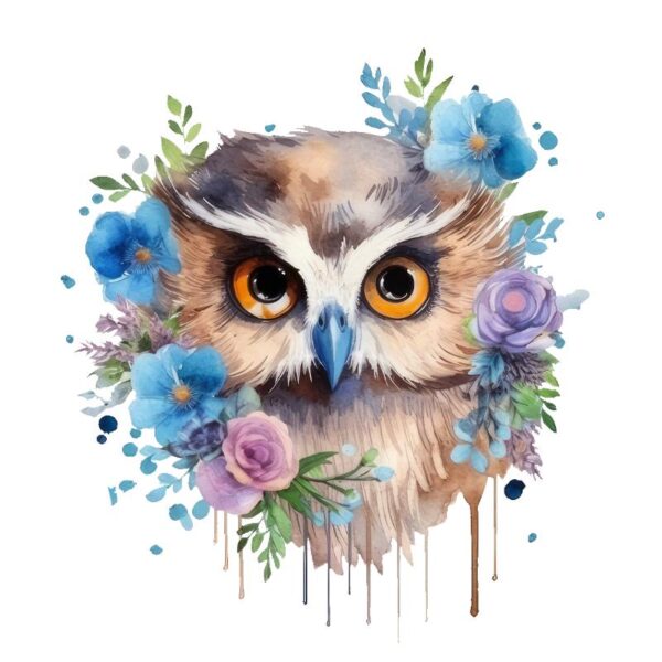 Heat transfers Iron on stickers  owl 38 for Tshirts Iron on Decal Patches Stickers Clothes Hat Pillows DIY Crafts