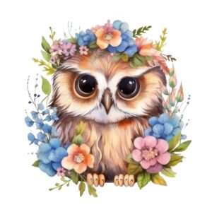 Heat transfers Iron on stickers  owl 46 for Tshirts Iron on Decal Patches Stickers Clothes Hat Pillows DIY Crafts