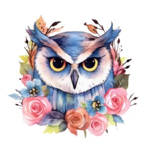 Heat transfers Iron on stickers  owl 47 for Tshirts Iron on Decal Patches Stickers Clothes Hat Pillows DIY Crafts