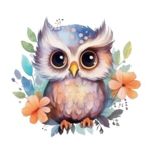 Heat transfers Iron on stickers  owl 48 for Tshirts Iron on Decal Patches Stickers Clothes Hat Pillows DIY Crafts