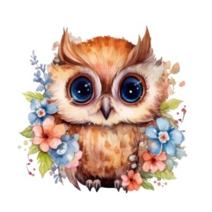 Heat transfers Iron on stickers  owl 52 for Tshirts Iron on Decal Patches Stickers Clothes Hat Pillows DIY Crafts