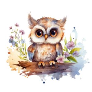 Heat transfers Iron on stickers  owl 53 for Tshirts Iron on Decal Patches Stickers Clothes Hat Pillows DIY Crafts