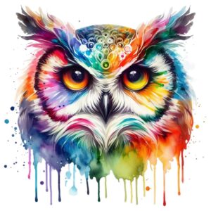 Heat transfers Iron on stickers  owl 54 for Tshirts Iron on Decal Patches Stickers Clothes Hat Pillows DIY Crafts