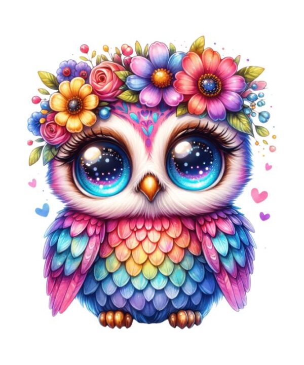 Heat transfers Iron on stickers  owl 55 for Tshirts Iron on Decal Patches Stickers Clothes Hat Pillows DIY Crafts