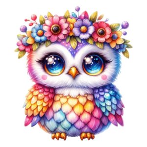 Heat transfers Iron on stickers  owl 56 for Tshirts Iron on Decal Patches Stickers Clothes Hat Pillows DIY Crafts
