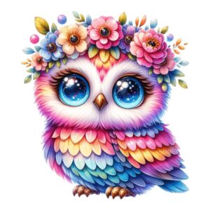 Heat transfers Iron on stickers  owl 57 for Tshirts Iron on Decal Patches Stickers Clothes Hat Pillows DIY Crafts