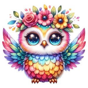Heat transfers Iron on stickers  owl 58 for Tshirts Iron on Decal Patches Stickers Clothes Hat Pillows DIY Crafts