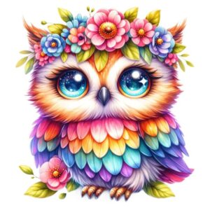 Heat transfers Iron on stickers  owl 59 for Tshirts Iron on Decal Patches Stickers Clothes Hat Pillows DIY Crafts