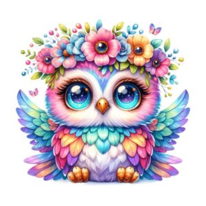 Heat transfers Iron on stickers  owl 61 for Tshirts Iron on Decal Patches Stickers Clothes Hat Pillows DIY Crafts