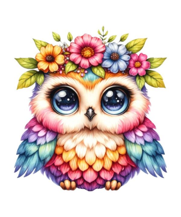 Heat transfers Iron on stickers  owl 62 for Tshirts Iron on Decal Patches Stickers Clothes Hat Pillows DIY Crafts