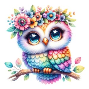 Heat transfers Iron on stickers  owl 64 for Tshirts Iron on Decal Patches Stickers Clothes Hat Pillows DIY Crafts