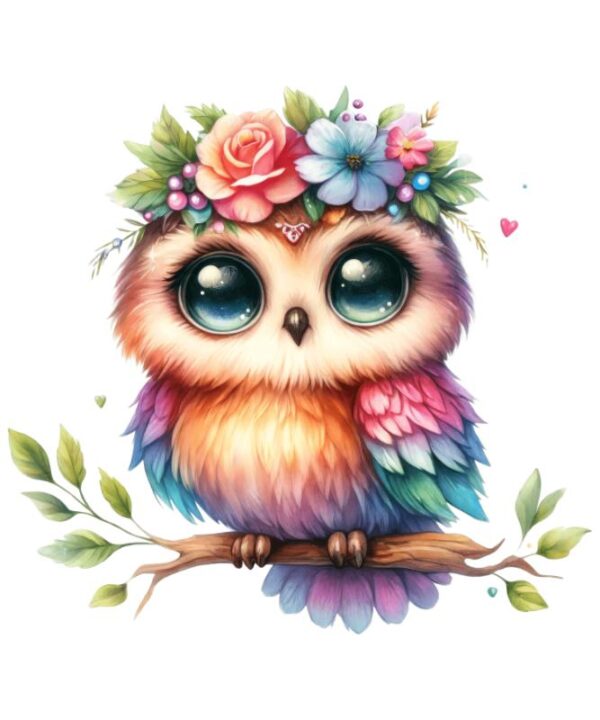 Heat transfers Iron on stickers  owl 66 for Tshirts Iron on Decal Patches Stickers Clothes Hat Pillows DIY Crafts