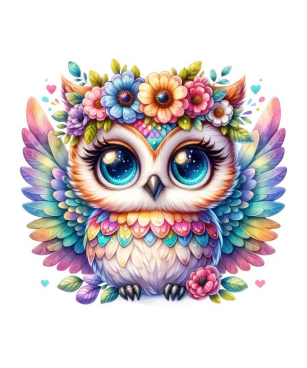 Heat transfers Iron on stickers  owl 67 for Tshirts Iron on Decal Patches Stickers Clothes Hat Pillows DIY Crafts