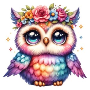 Heat transfers Iron on stickers  owl 68 for Tshirts Iron on Decal Patches Stickers Clothes Hat Pillows DIY Crafts
