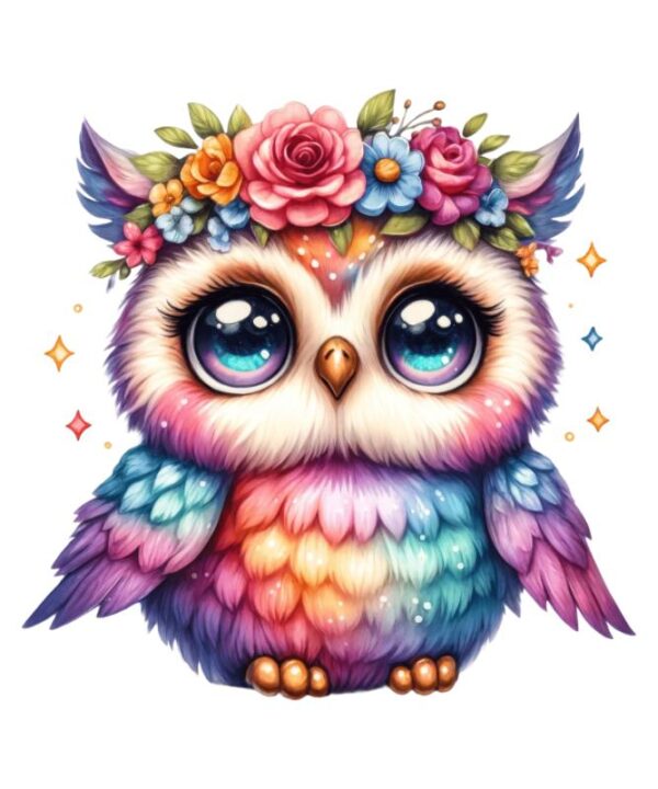 Heat transfers Iron on stickers  owl 68 for Tshirts Iron on Decal Patches Stickers Clothes Hat Pillows DIY Crafts
