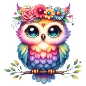 Heat transfers Iron on stickers  owl 69 for Tshirts Iron on Decal Patches Stickers Clothes Hat Pillows DIY Crafts