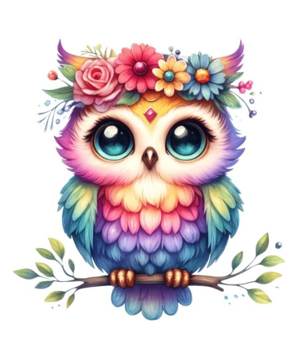 Heat transfers Iron on stickers  owl 69 for Tshirts Iron on Decal Patches Stickers Clothes Hat Pillows DIY Crafts