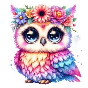 Heat transfers Iron on stickers  owl 70 for Tshirts Iron on Decal Patches Stickers Clothes Hat Pillows DIY Crafts
