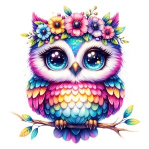 Heat transfers Iron on stickers  owl 71 for Tshirts Iron on Decal Patches Stickers Clothes Hat Pillows DIY Crafts