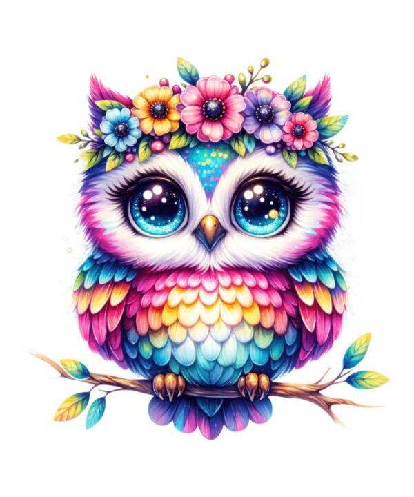 Heat transfers Iron on stickers  owl 71 for Tshirts Iron on Decal Patches Stickers Clothes Hat Pillows DIY Crafts