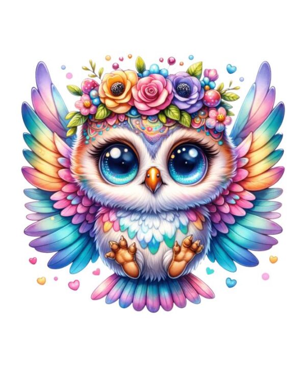 Heat transfers Iron on stickers  owl 72 for Tshirts Iron on Decal Patches Stickers Clothes Hat Pillows DIY Crafts