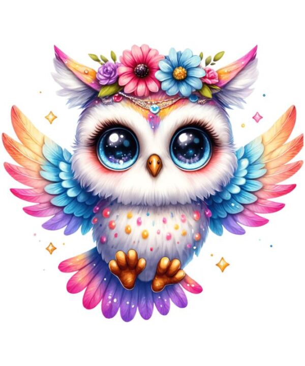 Heat transfers Iron on stickers  owl 73 for Tshirts Iron on Decal Patches Stickers Clothes Hat Pillows DIY Crafts