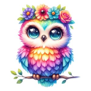 Heat transfers Iron on stickers  owl 74 for Tshirts Iron on Decal Patches Stickers Clothes Hat Pillows DIY Crafts