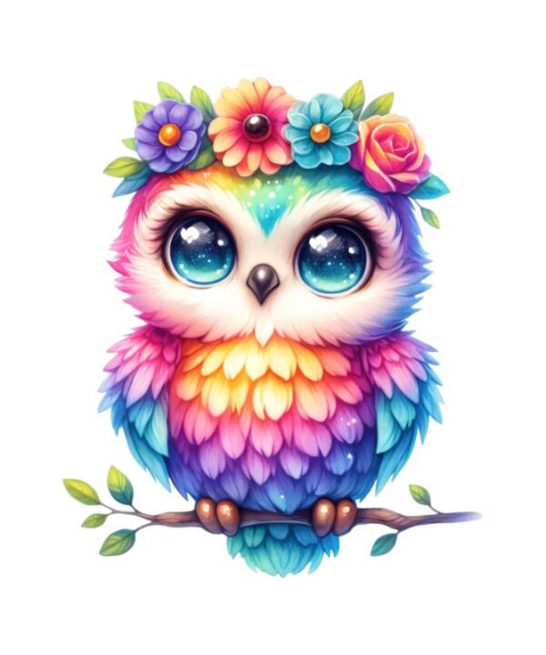 Heat transfers Iron on stickers  owl 74 for Tshirts Iron on Decal Patches Stickers Clothes Hat Pillows DIY Crafts