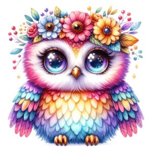 Heat transfers Iron on stickers  owl 76 for Tshirts Iron on Decal Patches Stickers Clothes Hat Pillows DIY Crafts