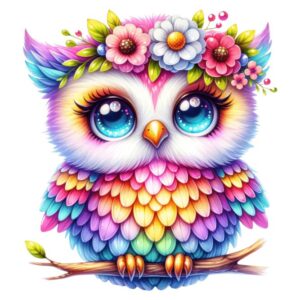 Heat transfers Iron on stickers  owl 77 for Tshirts Iron on Decal Patches Stickers Clothes Hat Pillows DIY Crafts