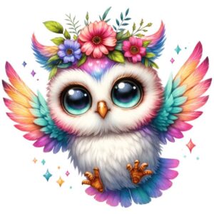 Heat transfers Iron on stickers  owl 78 for Tshirts Iron on Decal Patches Stickers Clothes Hat Pillows DIY Crafts