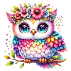 Heat transfers Iron on stickers  owl 79 for Tshirts Iron on Decal Patches Stickers Clothes Hat Pillows DIY Crafts