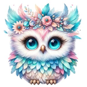 Heat transfers Iron on stickers  owl 81 for Tshirts Iron on Decal Patches Stickers Clothes Hat Pillows DIY Crafts