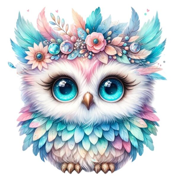 Heat transfers Iron on stickers  owl 81 for Tshirts Iron on Decal Patches Stickers Clothes Hat Pillows DIY Crafts