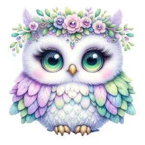 Heat transfers Iron on stickers  owl 82 for Tshirts Iron on Decal Patches Stickers Clothes Hat Pillows DIY Crafts