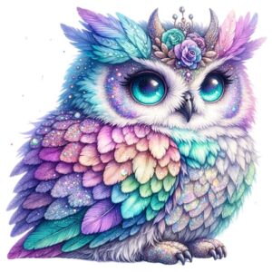 Heat transfers Iron on stickers  owl 91 for Tshirts Iron on Decal Patches Stickers Clothes Hat Pillows DIY Crafts
