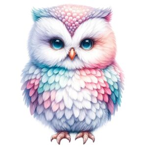 Heat transfers Iron on stickers  owl 98 for Tshirts Iron on Decal Patches Stickers Clothes Hat Pillows DIY Crafts