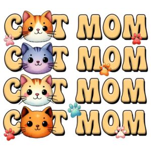 Heat transfers Iron on stickers  pet dog cat mom 118 for Tshirts Iron on Decal Patches Stickers Clothes Hat Pillows DIY Crafts