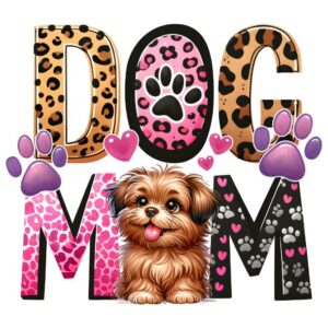 Heat transfers Iron on stickers  pet dog cat mom 14 for Tshirts Iron on Decal Patches Stickers Clothes Hat Pillows DIY Crafts