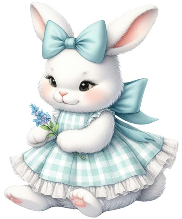 Heat transfers Iron on stickers  rabbit bunny easter 5 for Tshirts Iron on Decal Patches Stickers Clothes Hat Pillows DIY Crafts