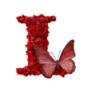 Heat transfers Iron on stickers  red flower letter 12 for Tshirts Iron on Decal Patches Stickers Clothes Hat Pillows DIY Crafts