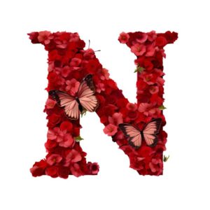 Heat transfers Iron on stickers  red flower letter 14 for Tshirts Iron on Decal Patches Stickers Clothes Hat Pillows DIY Crafts