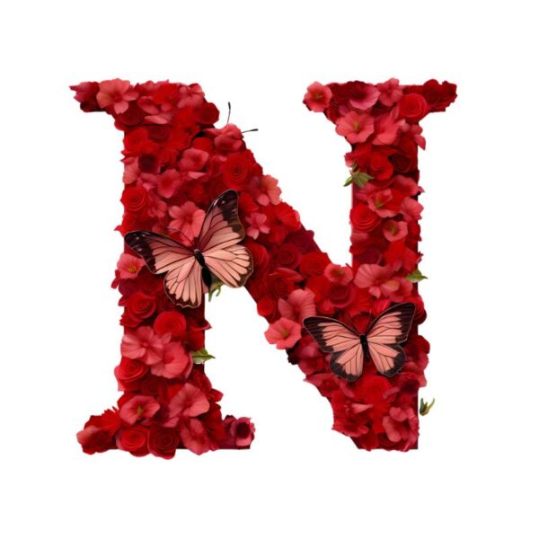 Heat transfers Iron on stickers  red flower letter 14 for Tshirts Iron on Decal Patches Stickers Clothes Hat Pillows DIY Crafts