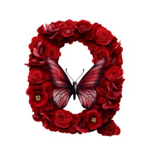 Heat transfers Iron on stickers  red flower letter 17 for Tshirts Iron on Decal Patches Stickers Clothes Hat Pillows DIY Crafts